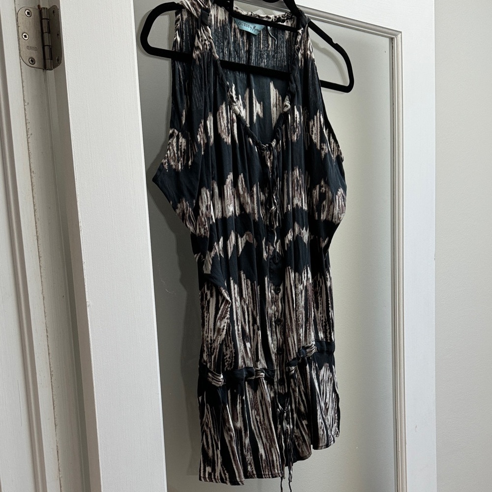 Vintage Guess by Marciano Black and Brown Sleeveless Top